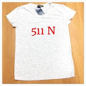 Brandy Melville Light Gray Mason Top NWT